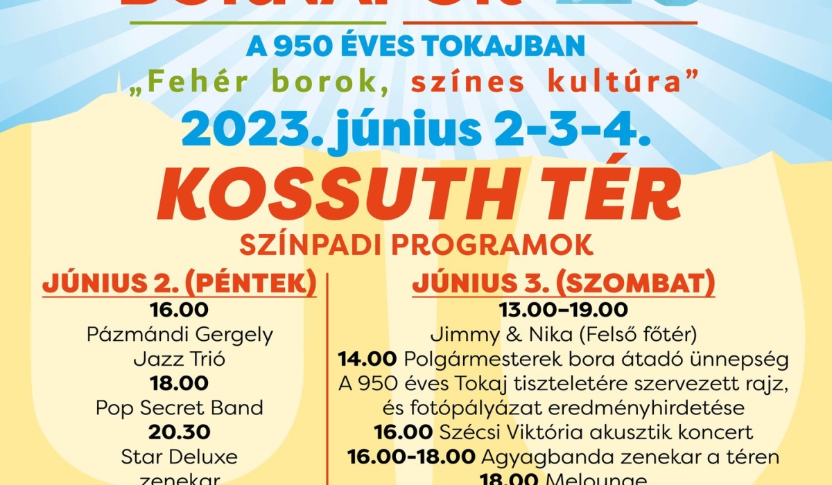 Június első hétvégéjén BORNAPOK a 950 éves Tokajban