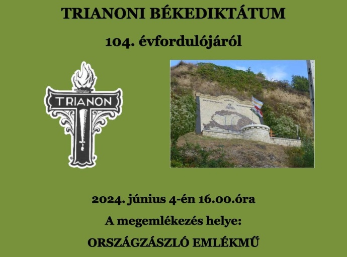 Megemlékezés a Trianoni Békediktátum 104. évfordulójára