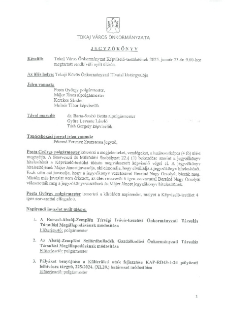 JKV. 2025.01.23. KT. nyilt melleklettel