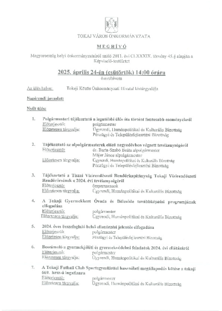 Meghívó 2025.04.24. KT. eloterjesztesekkel