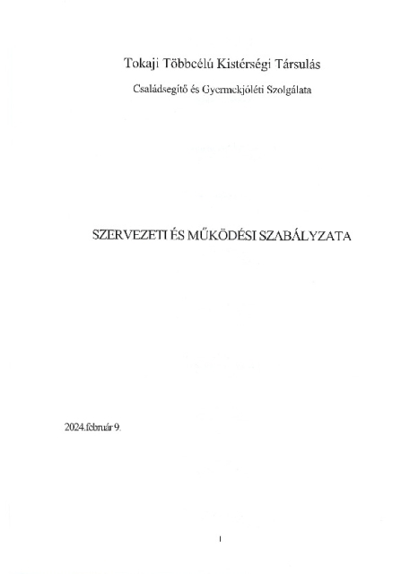 Szervezeti és működési szabályzat